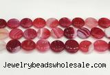 CAA4623 15.5 inches 20mm flat round banded agate beads wholesale