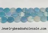 CAA4624 15.5 inches 20mm flat round banded agate beads wholesale