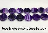 CAA4629 15.5 inches 25mm flat round banded agate beads wholesale