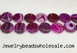 CAA4630 15.5 inches 25mm flat round banded agate beads wholesale