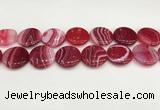 CAA4631 15.5 inches 25mm flat round banded agate beads wholesale