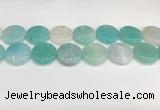 CAA4632 15.5 inches 25mm flat round banded agate beads wholesale