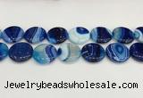 CAA4633 15.5 inches 25mm flat round banded agate beads wholesale