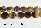 CAA4636 15.5 inches 30mm flat round banded agate beads wholesale