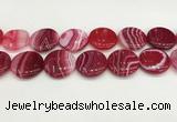 CAA4639 15.5 inches 30mm flat round banded agate beads wholesale