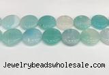 CAA4640 15.5 inches 30mm flat round banded agate beads wholesale