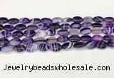 CAA4646 15.5 inches 10*14mm oval banded agate beads wholesale