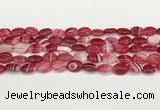 CAA4648 15.5 inches 10*14mm oval banded agate beads wholesale