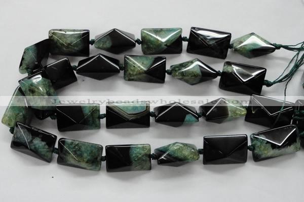 CAA465 15.5 inches 19*19*30mm pyramid agate druzy geode beads