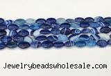 CAA4650 15.5 inches 10*14mm oval banded agate beads wholesale