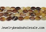 CAA4653 15.5 inches 12*16mm oval banded agate beads wholesale