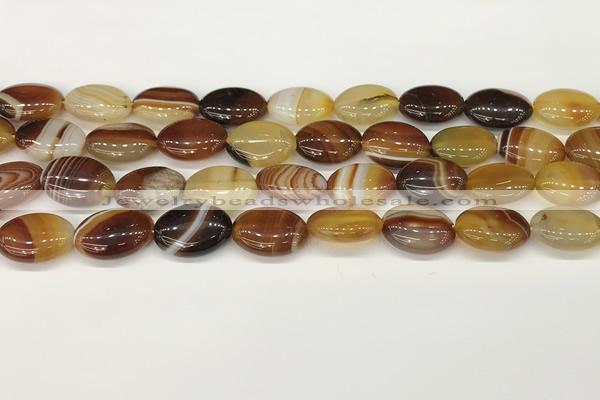 CAA4653 15.5 inches 12*16mm oval banded agate beads wholesale