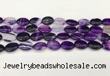 CAA4654 15.5 inches 12*16mm oval banded agate beads wholesale