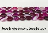 CAA4655 15.5 inches 12*16mm oval banded agate beads wholesale