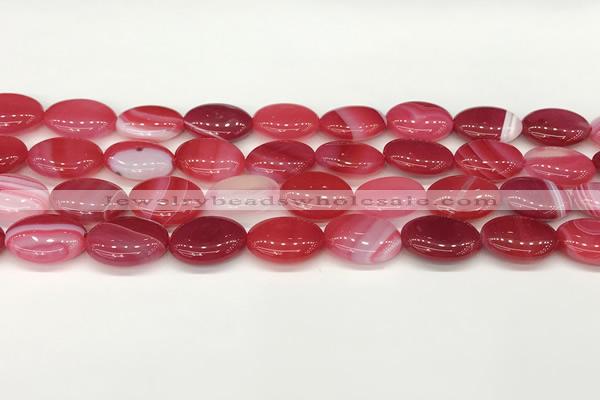 CAA4656 15.5 inches 12*16mm oval banded agate beads wholesale