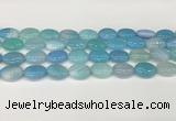 CAA4657 15.5 inches 12*16mm oval banded agate beads wholesale