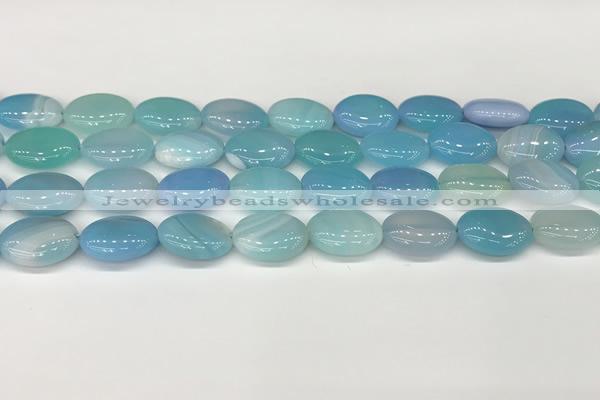 CAA4657 15.5 inches 12*16mm oval banded agate beads wholesale