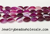 CAA4663 15.5 inches 13*18mm oval banded agate beads wholesale