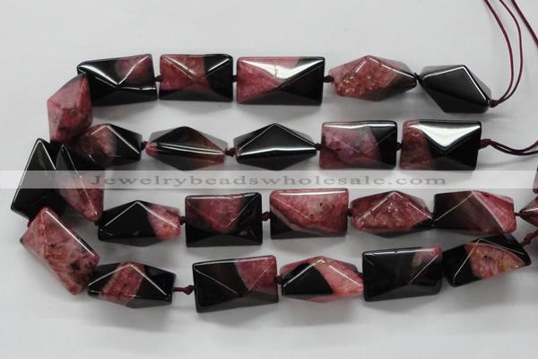 CAA467 15.5 inches 19*19*30mm pyramid agate druzy geode beads