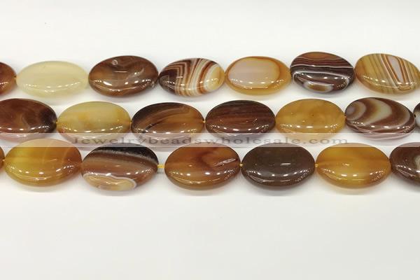 CAA4677 15.5 inches 18*25mm oval banded agate beads wholesale