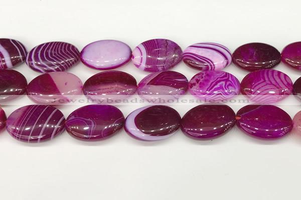 CAA4679 15.5 inches 18*25mm oval banded agate beads wholesale