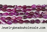 CAA4688 15.5 inches 10*14mm flat teardrop banded agate beads wholesale