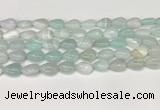 CAA4690 15.5 inches 10*14mm flat teardrop banded agate beads wholesale