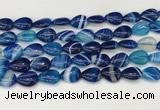 CAA4691 15.5 inches 10*14mm flat teardrop banded agate beads wholesale