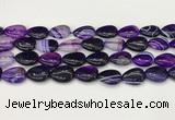 CAA4695 15.5 inches 12*16mm flat teardrop banded agate beads wholesale