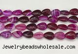 CAA4696 15.5 inches 12*16mm flat teardrop banded agate beads wholesale