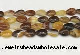 CAA4702 15.5 inches 13*18mm flat teardrop banded agate beads wholesale