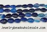 CAA4707 15.5 inches 13*18mm flat teardrop banded agate beads wholesale