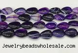 CAA4711 15.5 inches 15*20mm flat teardrop banded agate beads wholesale