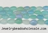 CAA4714 15.5 inches 15*20mm flat teardrop banded agate beads wholesale