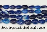 CAA4715 15.5 inches 15*20mm flat teardrop banded agate beads wholesale