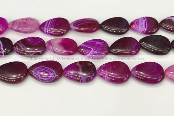 CAA4720 15.5 inches 18*25mm flat teardrop banded agate beads wholesale