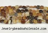 CAA4726 15.5 inches 10*10mm square banded agate beads wholesale