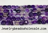 CAA4727 15.5 inches 10*10mm square banded agate beads wholesale