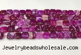 CAA4728 15.5 inches 10*10mm square banded agate beads wholesale