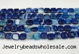 CAA4731 15.5 inches 10*10mm square banded agate beads wholesale