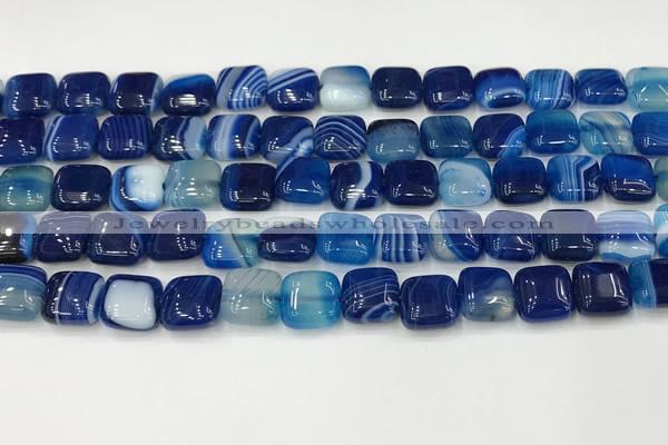 CAA4731 15.5 inches 10*10mm square banded agate beads wholesale