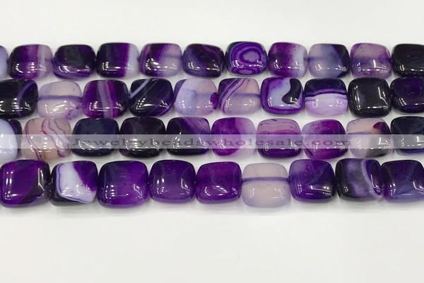 CAA4735 15.5 inches 12*12mm square banded agate beads wholesale