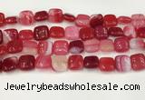 CAA4737 15.5 inches 12*12mm square banded agate beads wholesale