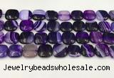 CAA4742 15.5 inches 14*14mm square banded agate beads wholesale