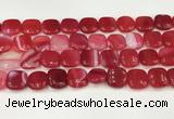 CAA4744 15.5 inches 14*14mm square banded agate beads wholesale