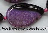 CAA475 15.5 inches 25*38mm flat teardrop agate druzy geode beads