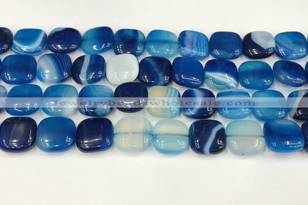 CAA4754 15.5 inches 16*16mm square banded agate beads wholesale