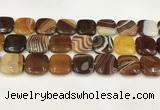 CAA4757 15.5 inches 18*18mm square banded agate beads wholesale