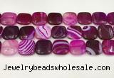 CAA4759 15.5 inches 18*18mm square banded agate beads wholesale