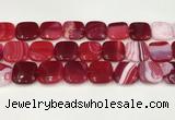 CAA4760 15.5 inches 18*18mm square banded agate beads wholesale